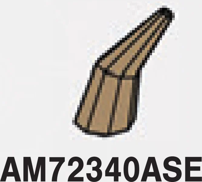 Connector: pin, small with octagonally faceted horn in Brown, Teak