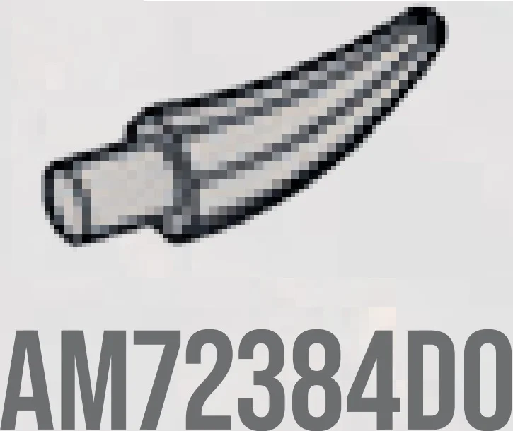 Body part: horn/tooth on small pin in Grey, Light
