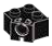 Brick 2 x 2 with axle hole at 45 degrees on corner in Black (Metallic)