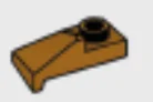 Slope plate 1 x 2 right with overhanging lip in Brown, Milk Chocolate