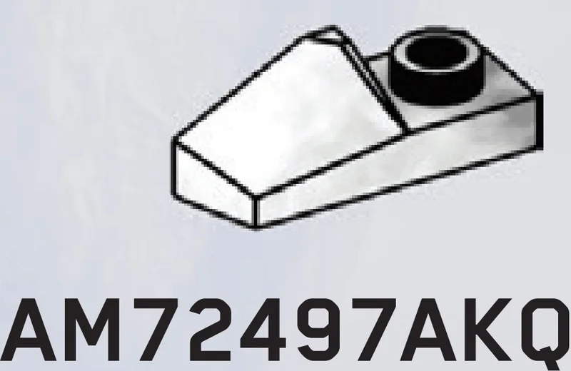 Slope plate 1 x 2 left with overhanging lip in White with Black Marbling (Camo)