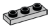 Plate 1 x 3 with hollow studs in Gray, Dull