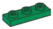 Plate 1 x 3 with hollow studs in Green, Forest