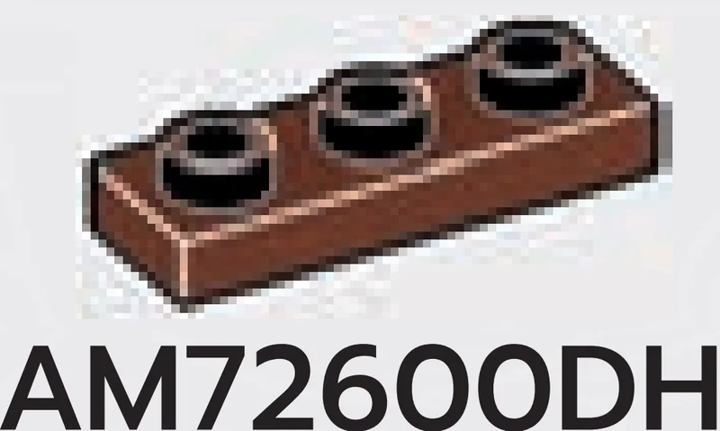 Plate 1 x 3 with hollow studs in Brown