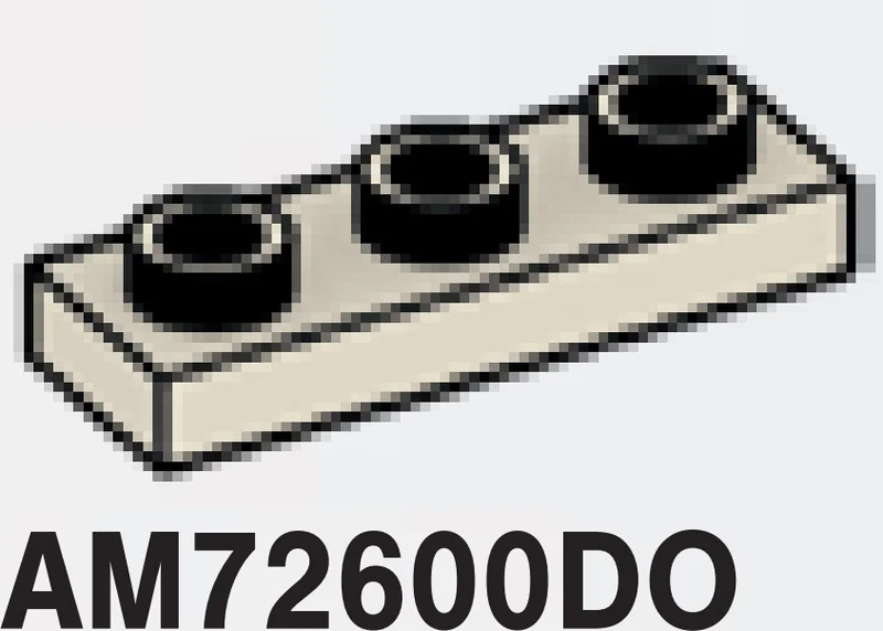 Plate 1 x 3 with hollow studs in Gray
