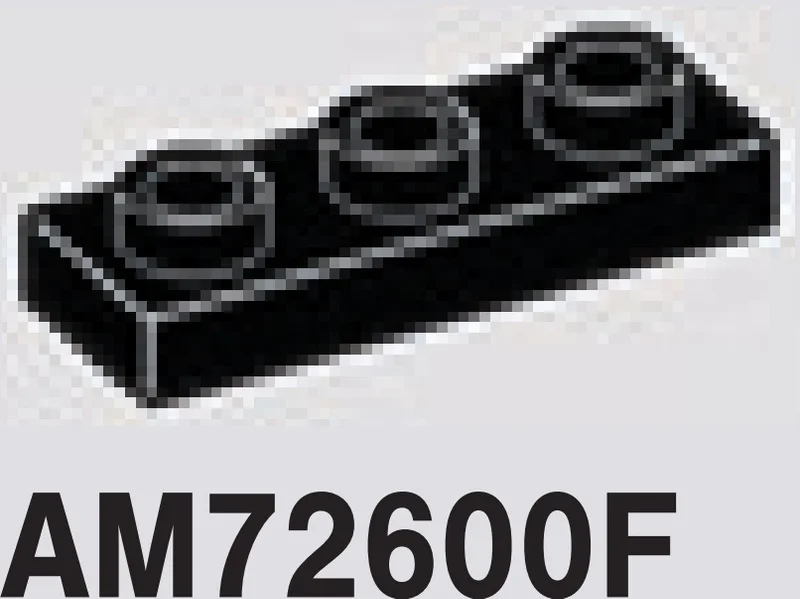 Plate 1 x 3 with hollow studs in Black