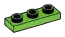 Plate 1 x 3 with hollow studs in Green, Soft Grass