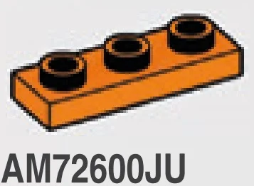Plate 1 x 3 with hollow studs in Orange, Smoky