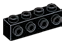 Brick 1 x 4 with studs on sides in Black