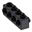 Brick 1 x 4 with studs on sides in Metal, Iron (Metallic)