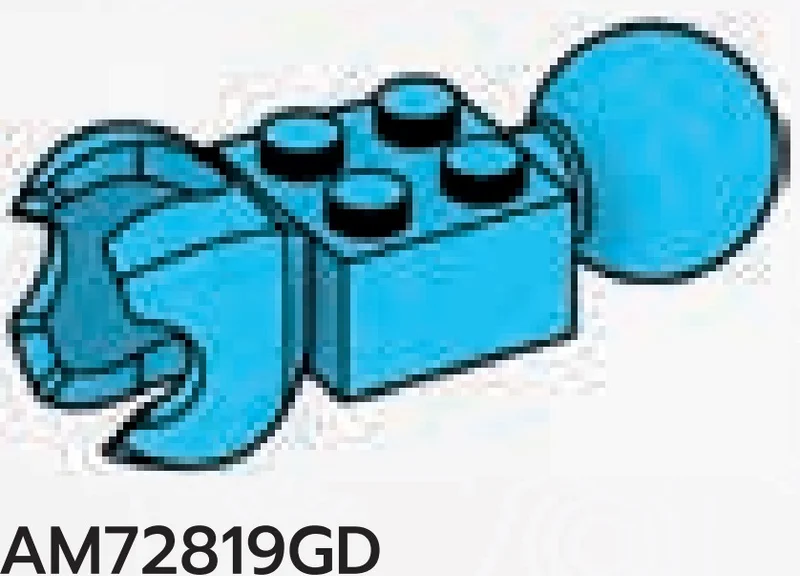 Brick 2 x 2 with ball joint and socket, large in Blue, Rich Sky