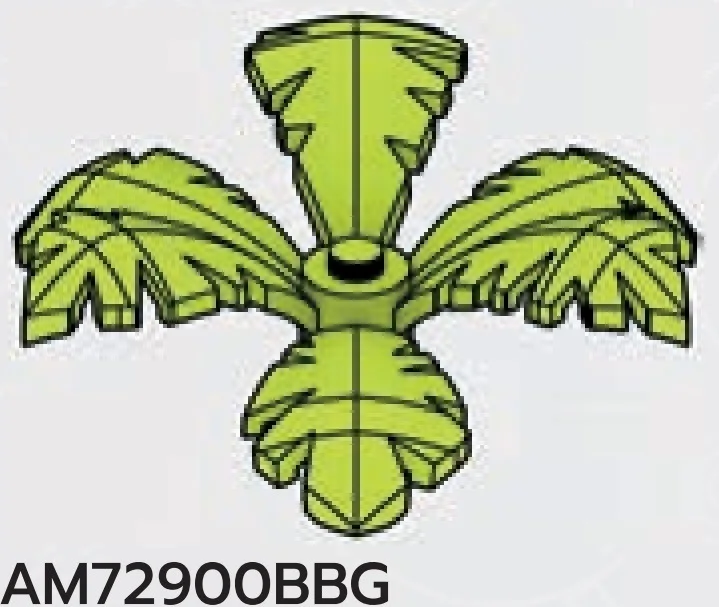 Foliage: leaves, palm tree, six branches