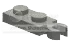 Plate 1 x 2 with vertical clip on end in Gray, Dull