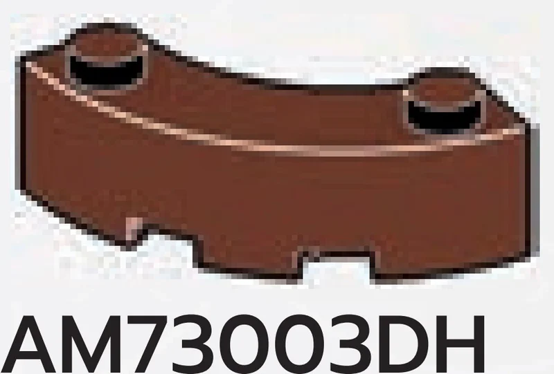 Brick 3 x 3 corner round macaroni in Brown
