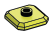 Plate 2 x 2 faceted with one central stud in Yellow, Electric