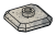 Plate 2 x 2 faceted with one central stud in Gray, Light (Camo)