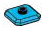 Plate 2 x 2 faceted with one central stud in Blue, Rich Sky