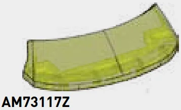 Windscreen 2 x 1 x 6 curved in Green (Translucent)
