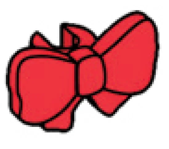 Figure, accessory: bow with small vertical clip