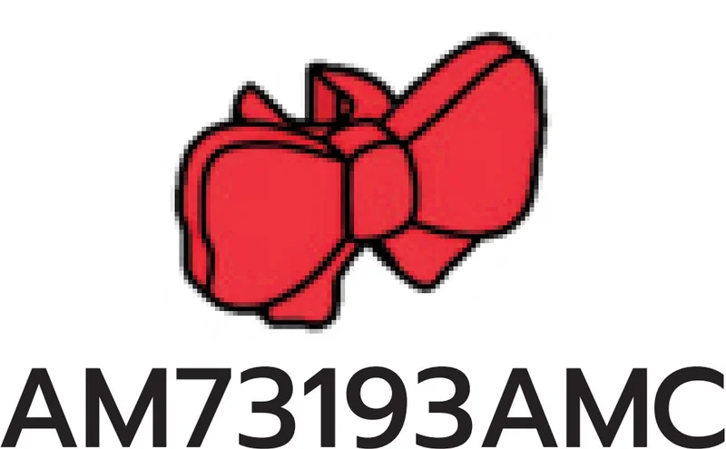 Figure, accessory: bow with small vertical clip in Red, Flame