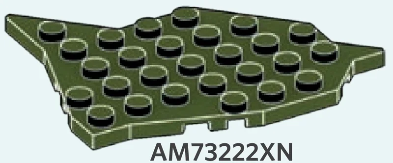 Plate 7 x 8 irregular in Dark Green, Military