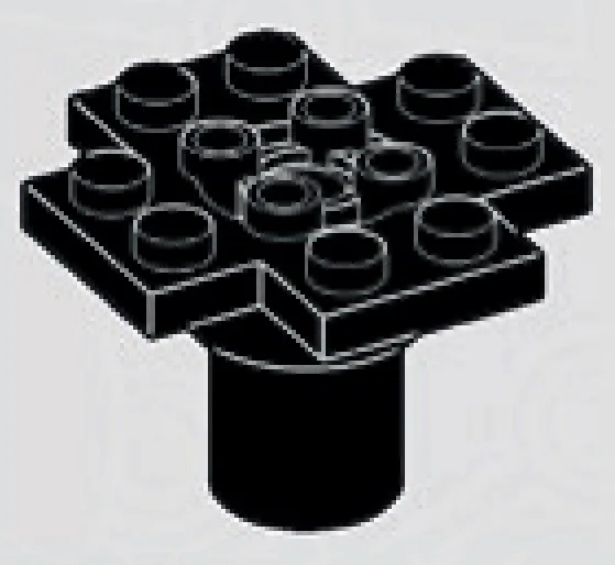 Plate 4 x 4 turntable top, cruciform with vertical axle in Gray, Dim (Metallic)