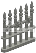 Wall 6 x 5 x 1 fence with spikes in Gray, Steel