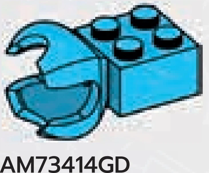 Brick 2 x 2 with ball joint socket, large in Blue, Rich Sky