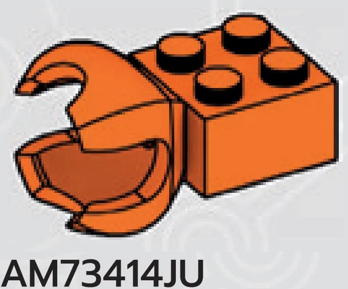 Brick 2 x 2 with ball joint socket, large in Orange, Smoky