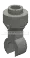 Plate 1 x 1 round with horizontal clip beneath in Gray, Light Camo (Metallic)