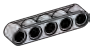Connector: beam with five holes in Gray, Steel