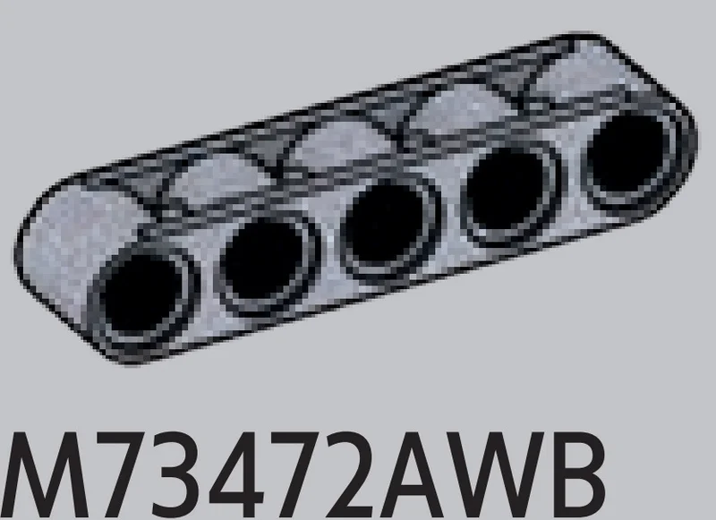 Connector: beam with five holes in Gray, Medium (Metallic)