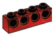 Connector Brick 1 x 4 with holes in Red (Camo)