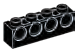 Connector Brick 1 x 4 with holes in Black