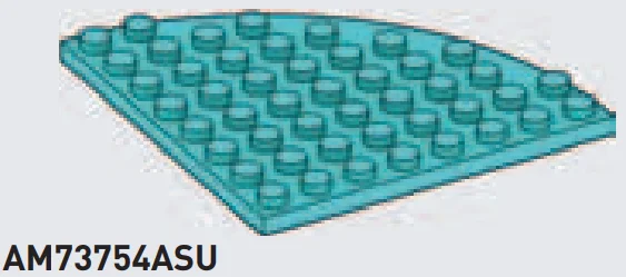 Plate 8 x 8 corner round in Teal