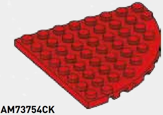 Plate Round 8 x 8 Corner in Red, Flash