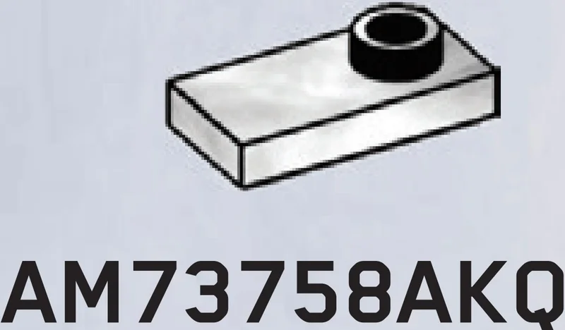 Plate Modified 1 x 2 with one stud, offset in White with Black Marbling (Camo)