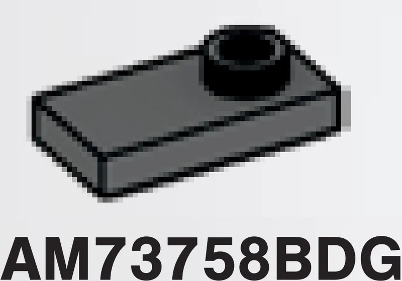 Plate Modified 1 x 2 with one stud, offset in Gray, Dark (Flake)
