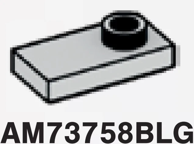Plate Modified 1 x 2 with one stud, offset in Gray, Dull