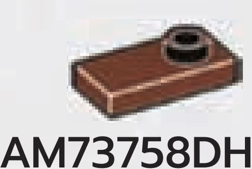 Plate 1 x 2 with one stud, offset in Brown