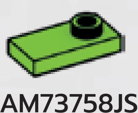 Plate Modified 1 x 2 with one stud, offset in Green, Lime