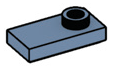 Plate Modified 1 x 2 with one stud, offset in Blue, Faded Denim