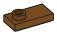 Plate Modified 1 x 2 with one stud, offset in Brown, Rich