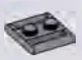 Plate 1 x 2 with handles in Gray, Light (Metallic)