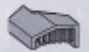 Engine component: intake duct 3 x 4 with cowl, left in White, Off (Bicolor)