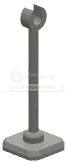 Plate 2 x 2 faceted with vertical bar and horizontal clip in Gray, Dark (Flake)