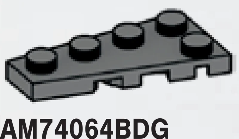 Wedge Plate 2 x 4 - Left in Gray, Dark (Flake)
