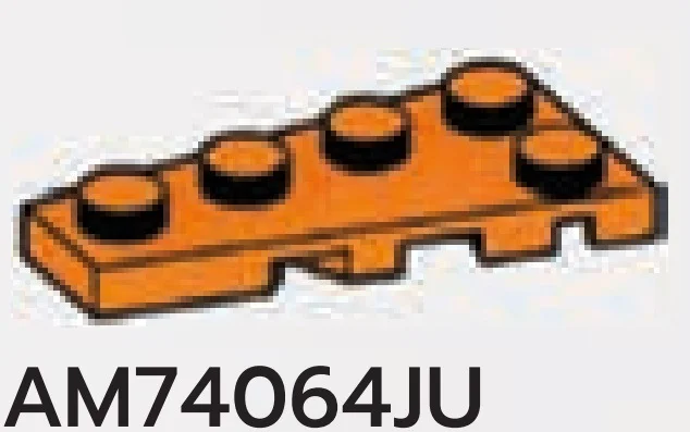 Wedge Plate 2 x 4 - Left in Orange, Smoky
