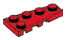 Wedge Plate 2 x 4 - Right in Red, Flame