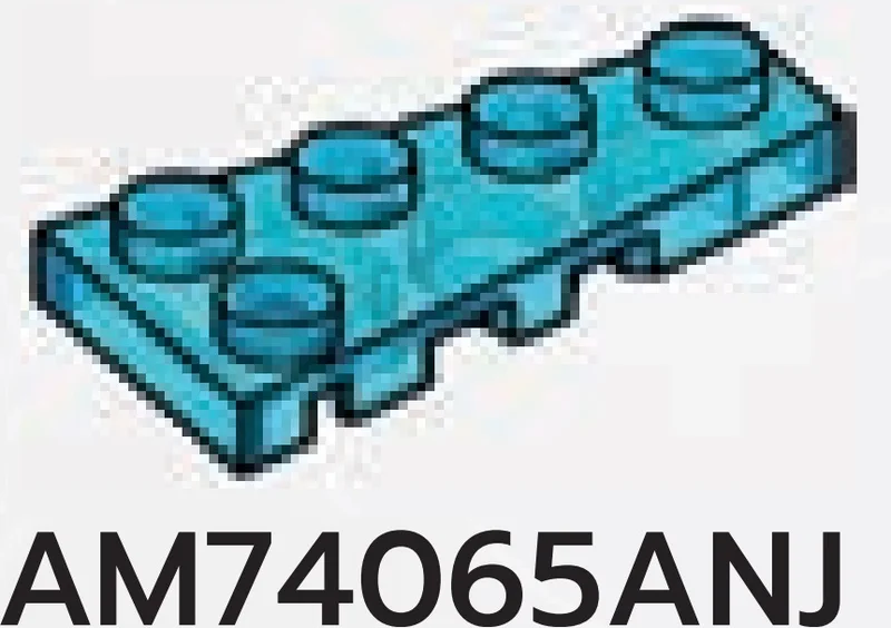 Wedge Plate 2 x 4 - Right in Blue, Swirled with White (Translucent)